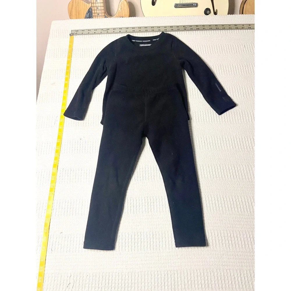 Terramar Kids 3T Black Performance Series 4.0 Fleece Thermal Base Layer Set